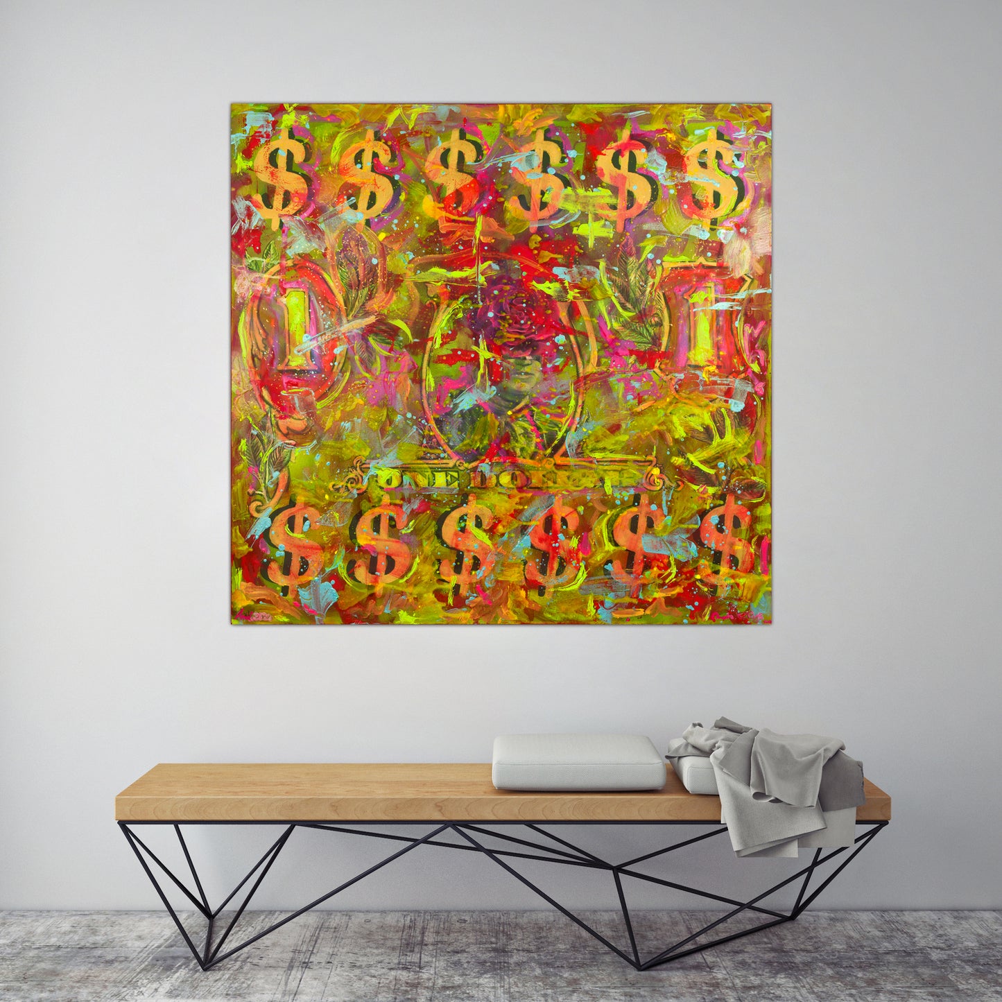 American Dollar : 39" x 39" - 100 x 100 cm