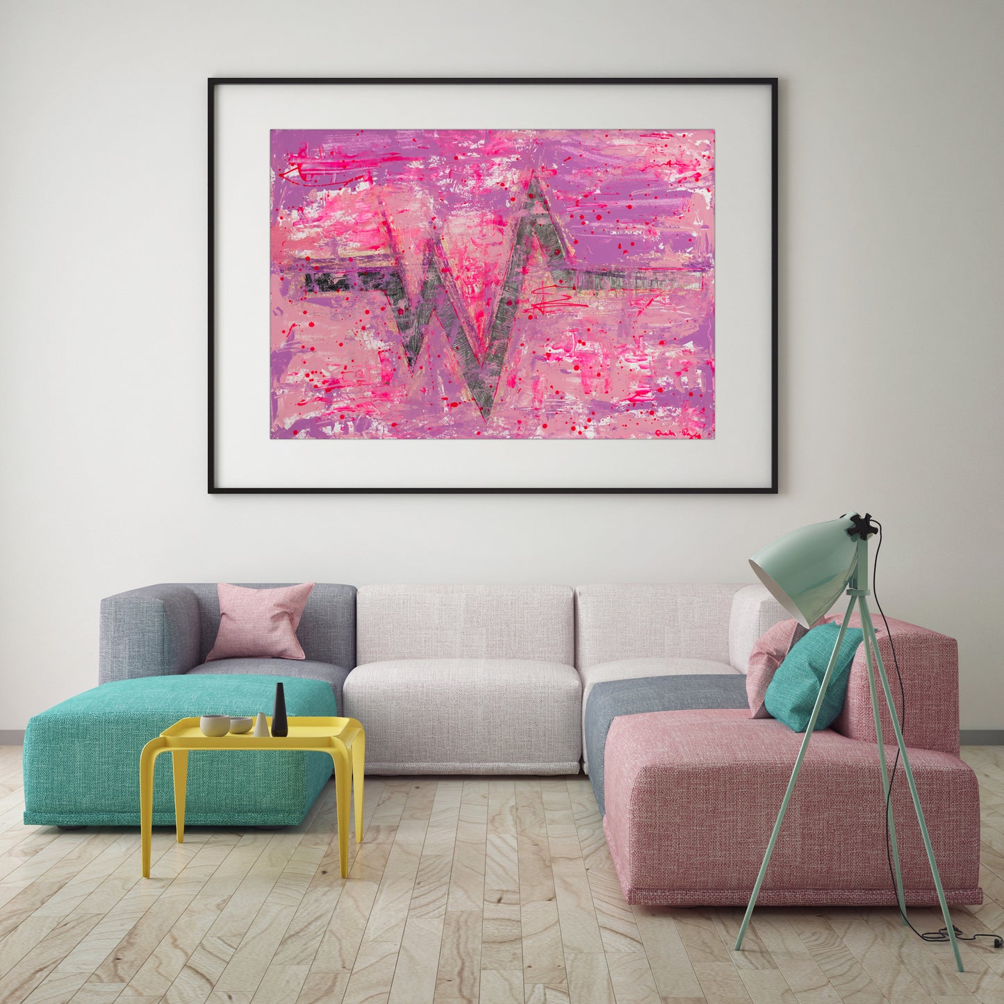 Pink Heart Beat : 28" x 39" - 70 x 100 cm