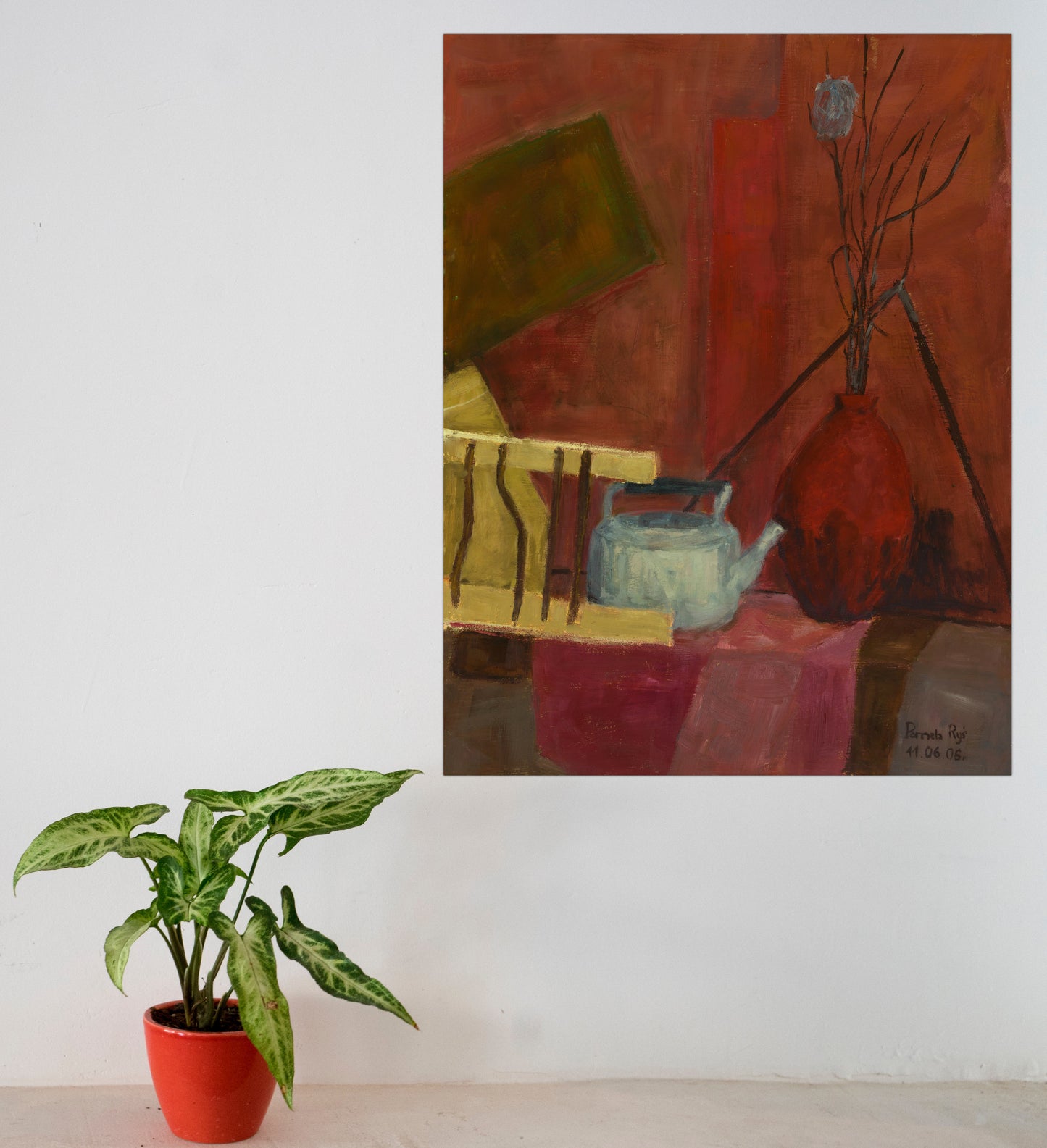 Red Still Life : 35" x 28" - 90 x 70 cm