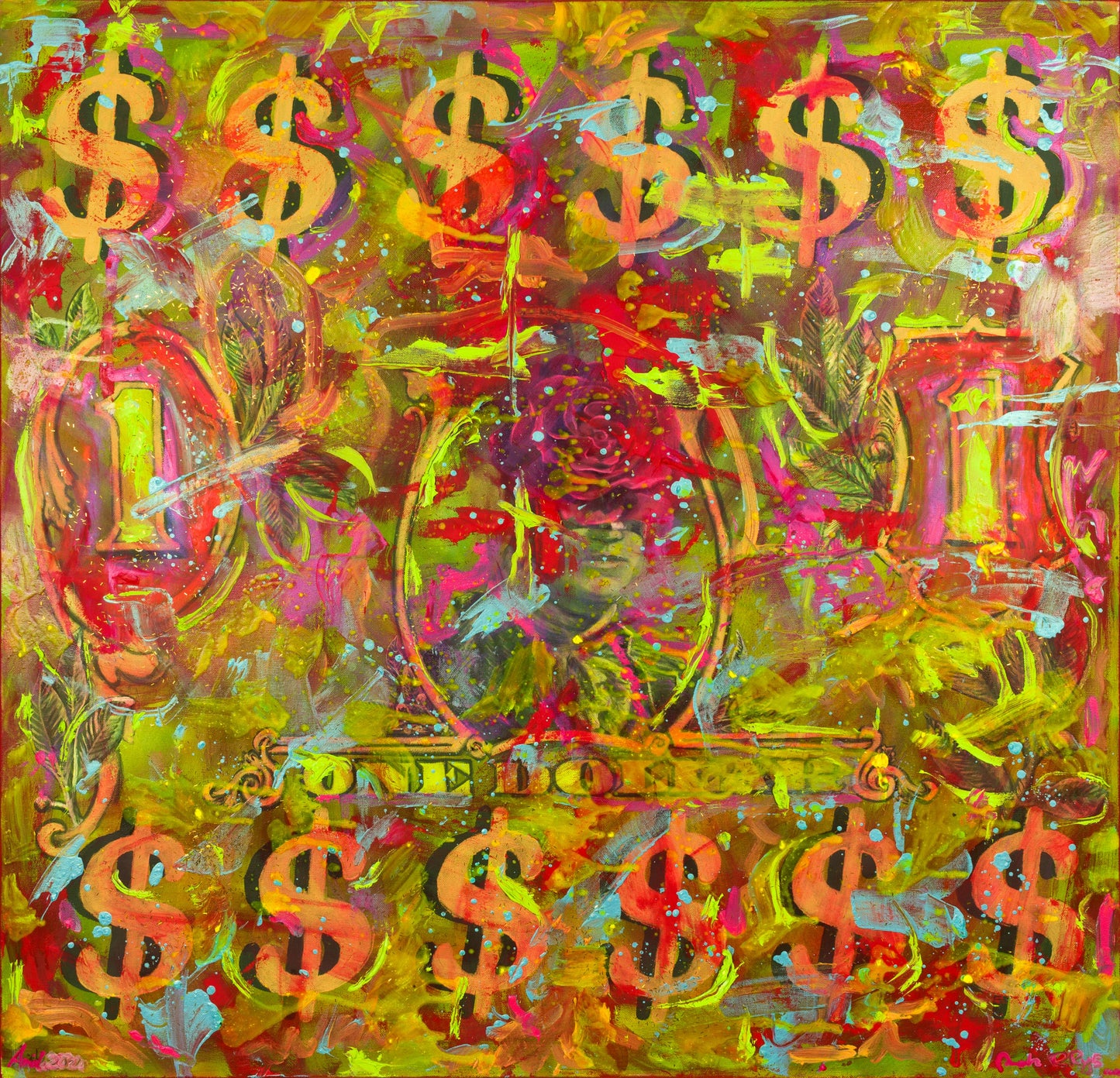 American Dollar : 39" x 39" - 100 x 100 cm