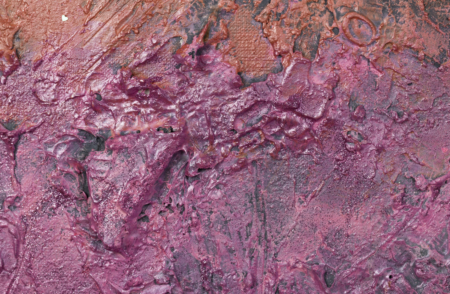 Layered textures and mixed media in ‘Galaxy of Dreams’ by Pamela Rys, capturing vibrant abstract energy.
