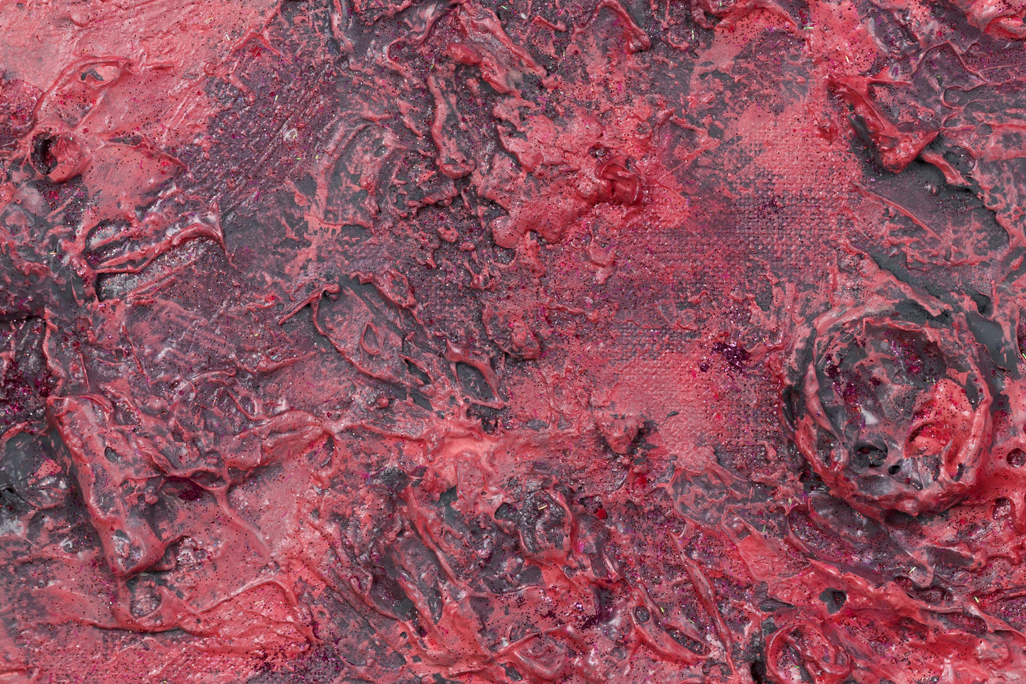 Detailed view of texture and depth in ‘Galaxy of Dreams’ abstract painting by Pamela Rys.