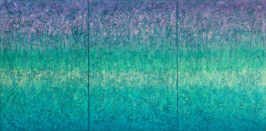 Life Energy – Abstract Art for Sale – Large Pranic Healing Triptych Painting by Pamela Rys
