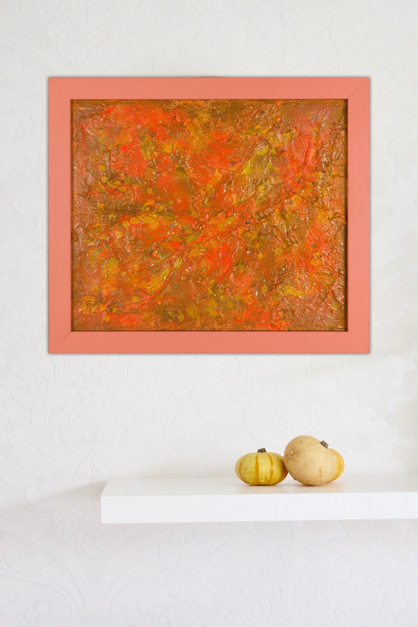 Orange Supernova : 17" x 20" -44 x 51 cm