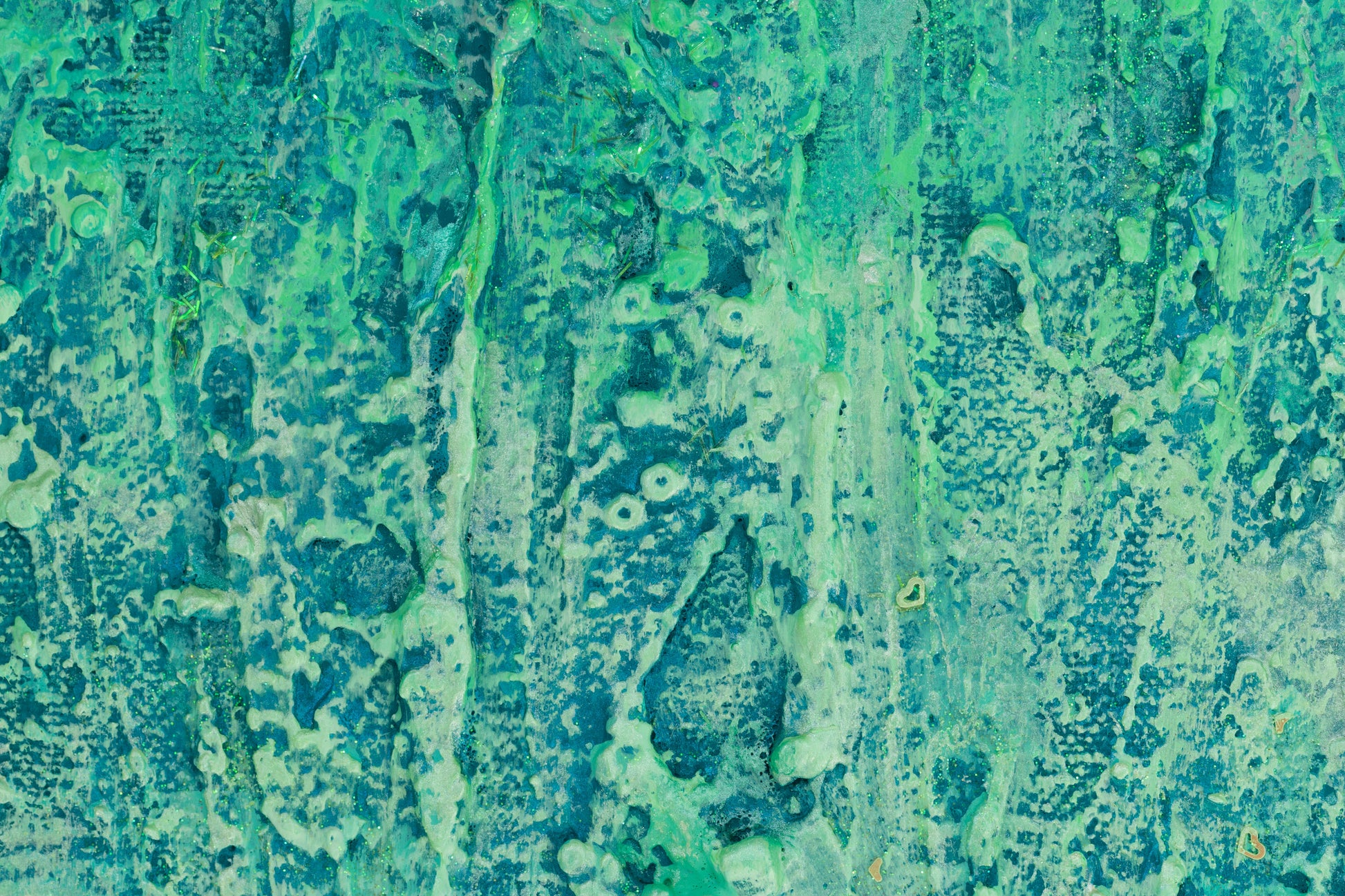 Zoom on green and yellow energy lines Life Energy abstract healing artwork by Pamela Rys
