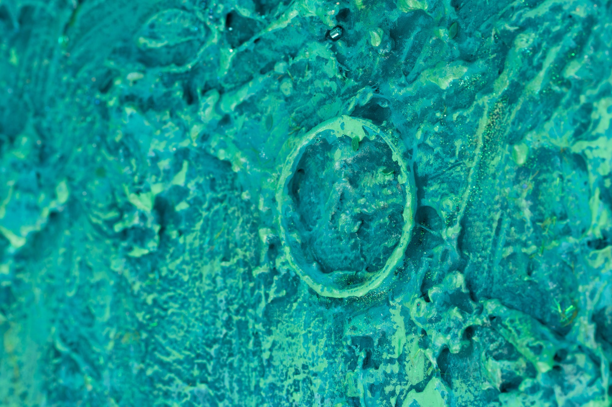 Fine brushstrokes and colorful pranic movement close-up of Life Energy by Pamela Rys
