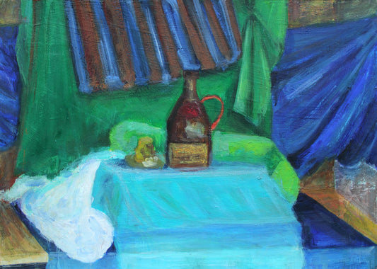Still Life with Mead Bottle : 20" x 28" - 50 x 70 cm