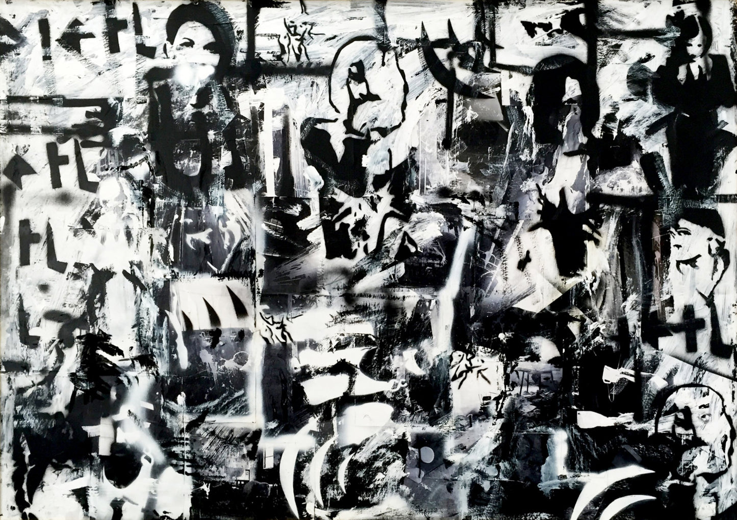 Black and White : 43" x 58" - 110 x 148 cm