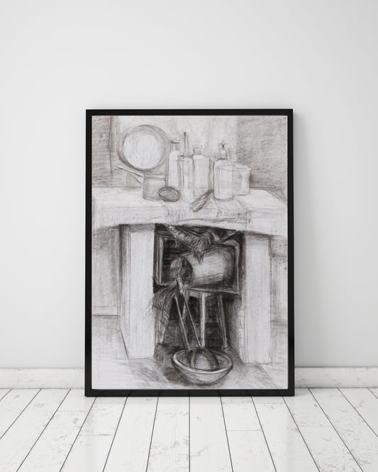 Grayscale Still Life : 36" x 27" - 92 x 68 cm