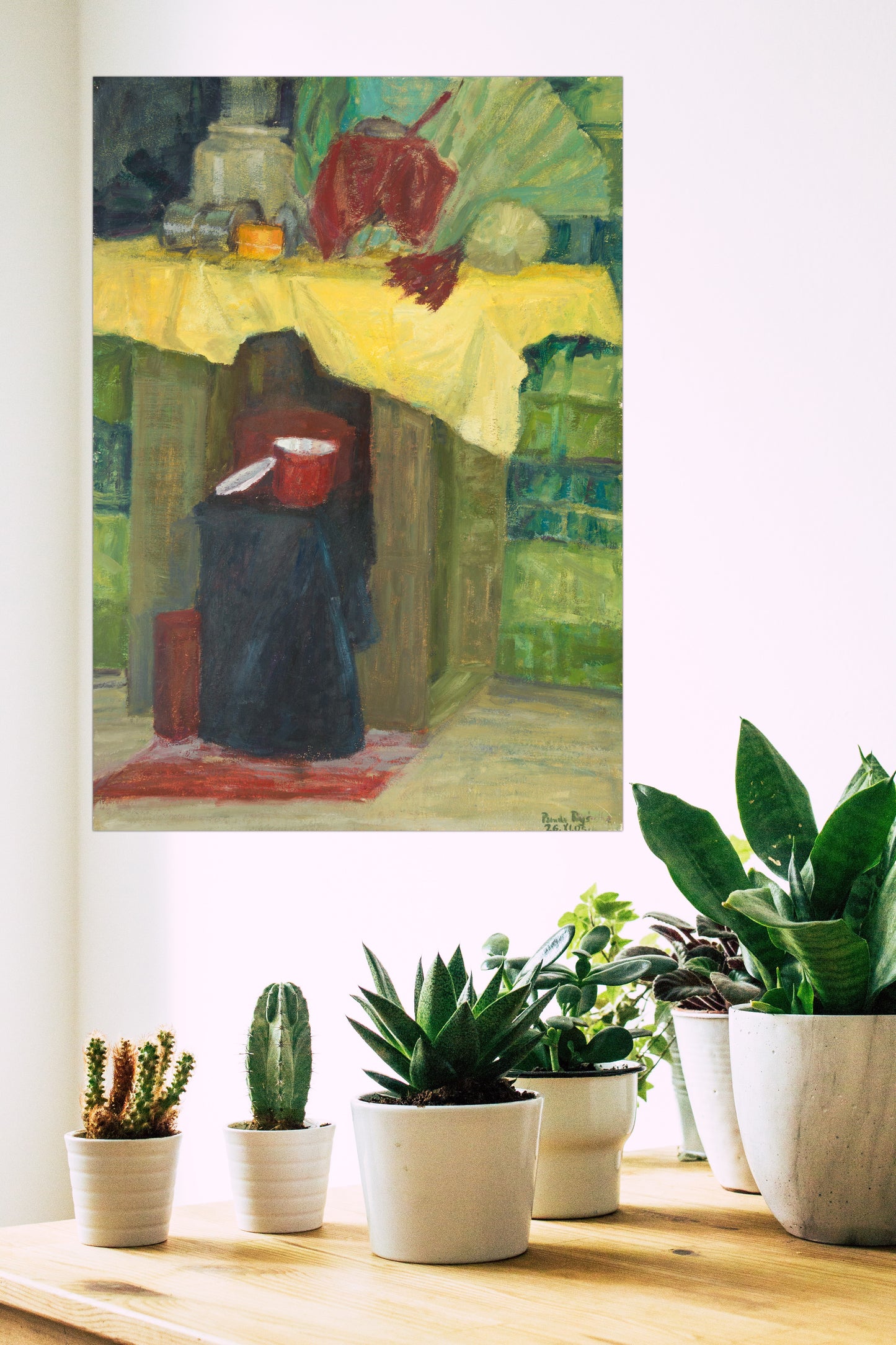 Still Life with Red Pot : 39" x 28" - 100 x 70 cm