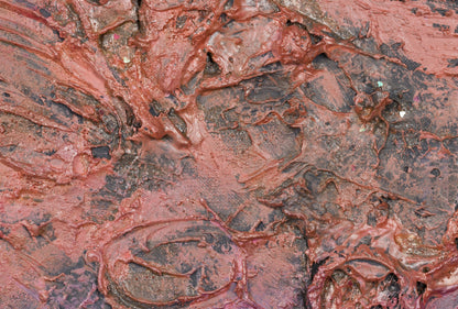 Embedded objects in ‘Galaxy of Dreams,’ adding dimension and pranic energy to this abstract art by Pamela Rys.