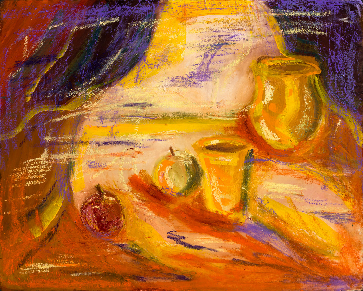 Still Life with Jug and Apples : 16" x 20" - 41 x 50 cm